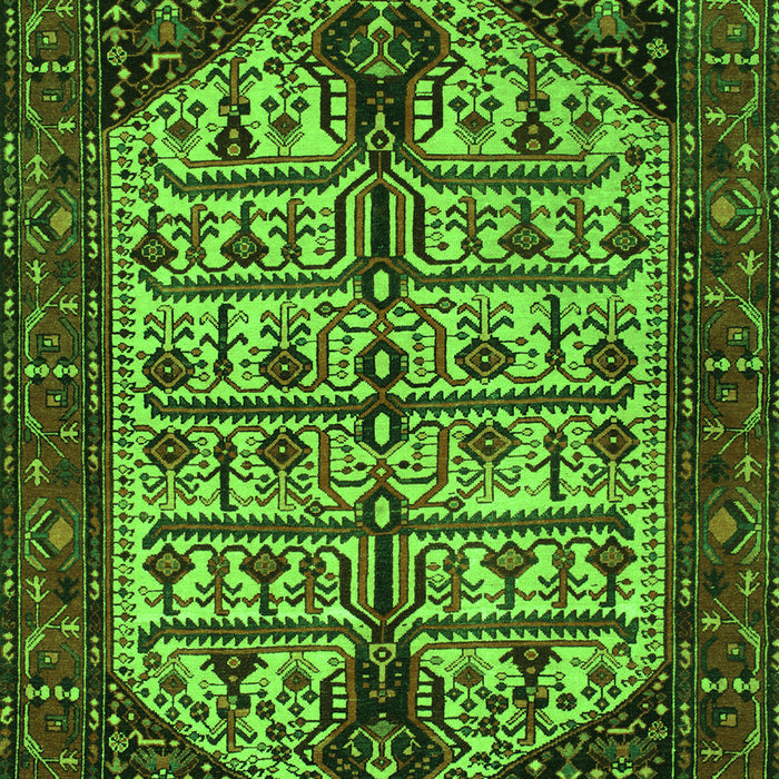 Serging Thickness of Machine Washable Persian Green Traditional Area Rugs, wshtr35grn