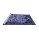 Sideview of Machine Washable Persian Blue Traditional Rug, wshtr35blu