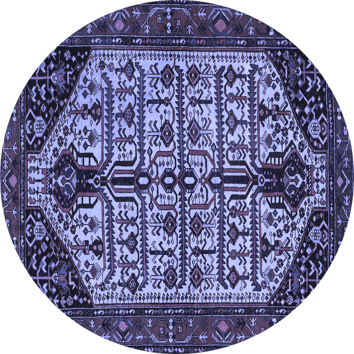 Round Persian Blue Traditional Rug, tr35blu