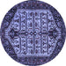 Round Persian Blue Traditional Rug, tr35blu