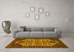 Machine Washable Persian Yellow Traditional Rug in a Living Room, wshtr35yw