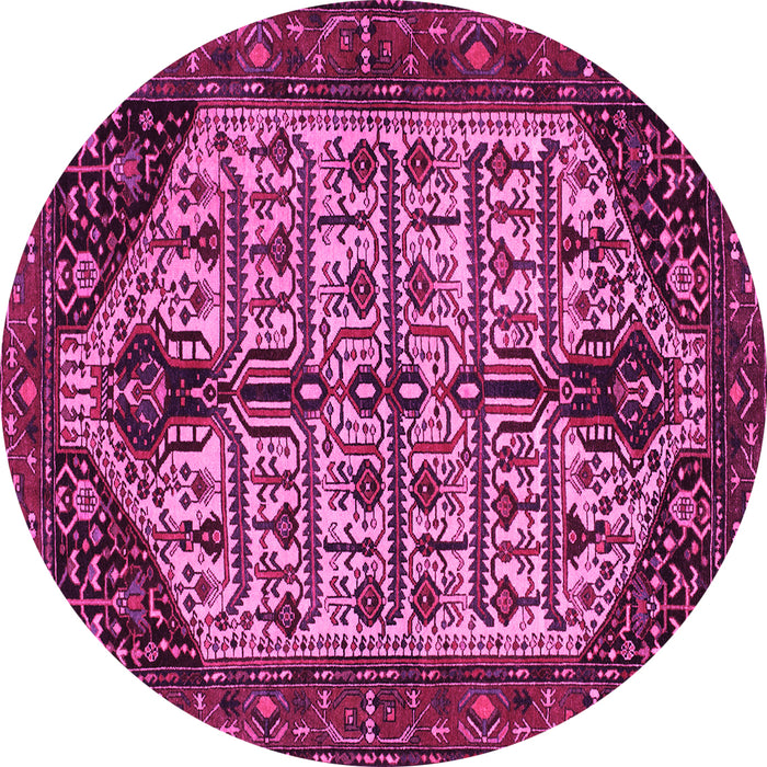 Round Persian Pink Traditional Rug, tr35pnk