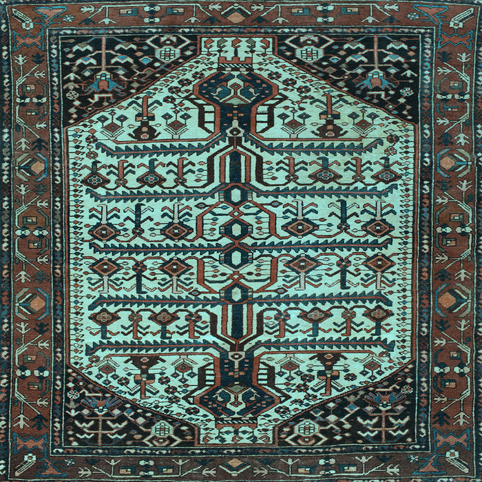 Square Machine Washable Persian Light Blue Traditional Rug, wshtr35lblu