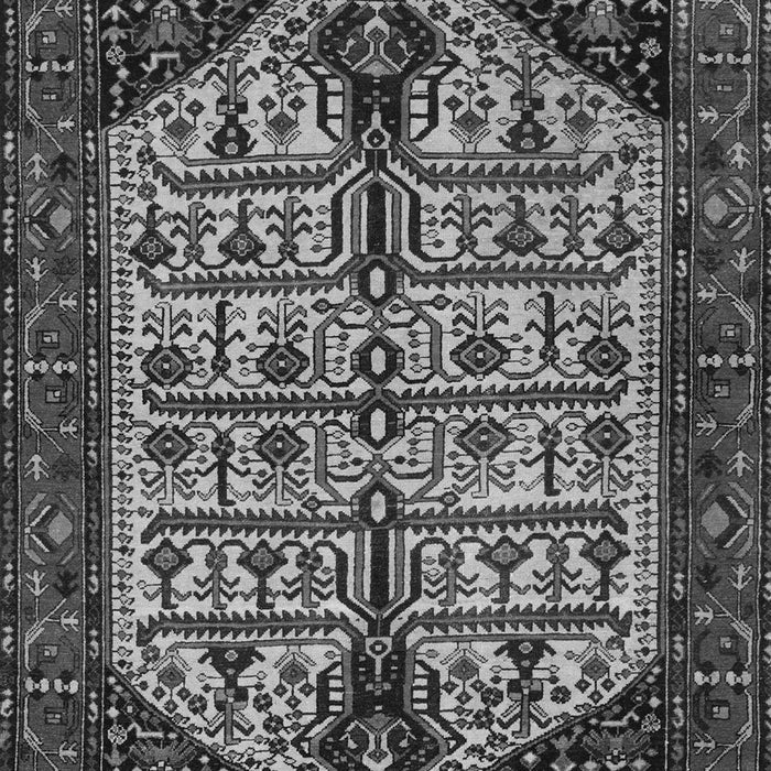Serging Thickness of Machine Washable Persian Gray Traditional Rug, wshtr35gry