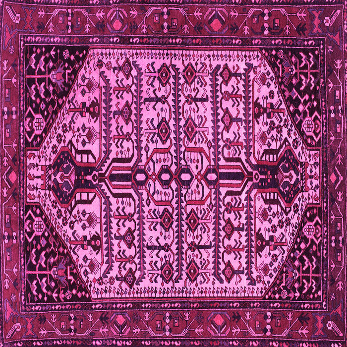 Square Machine Washable Persian Pink Traditional Rug, wshtr35pnk