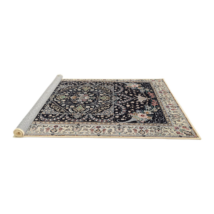 Sideview of Machine Washable Traditional Taupe Brown Rug, wshtr360