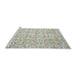 Sideview of Machine Washable Traditional Gunmetal Gray Rug, wshtr3600