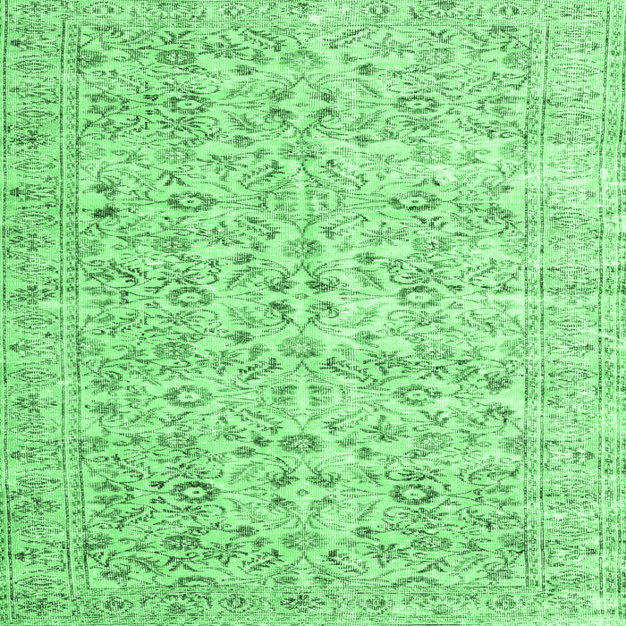 Square Machine Washable Persian Emerald Green Traditional Area Rugs, wshtr3600emgrn
