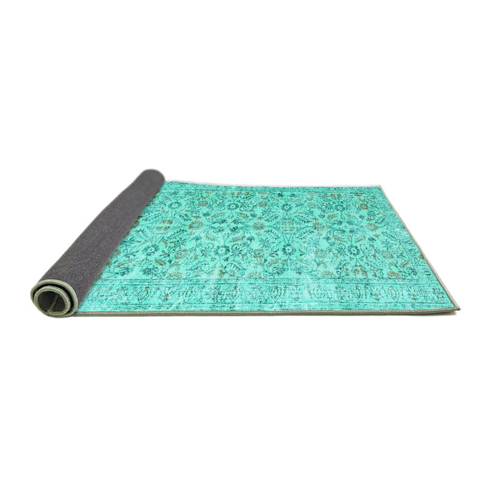 Sideview of Persian Turquoise Traditional Rug, tr3600turq