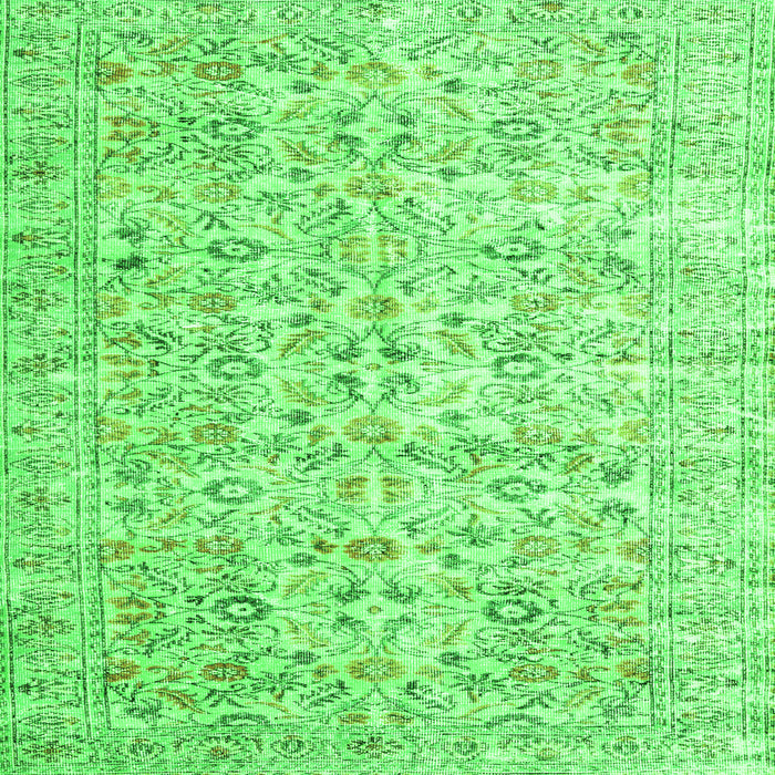 Round Machine Washable Persian Green Traditional Area Rugs, wshtr3600grn