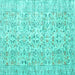 Square Persian Turquoise Traditional Rug, tr3600turq