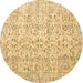 Round Persian Brown Traditional Rug, tr3600brn