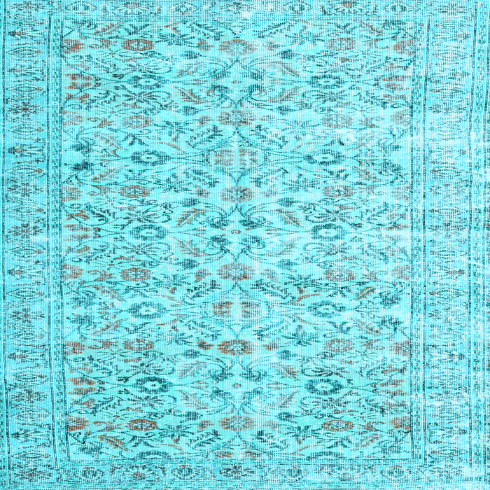 Square Machine Washable Persian Light Blue Traditional Rug, wshtr3600lblu