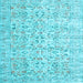 Square Machine Washable Persian Light Blue Traditional Rug, wshtr3600lblu