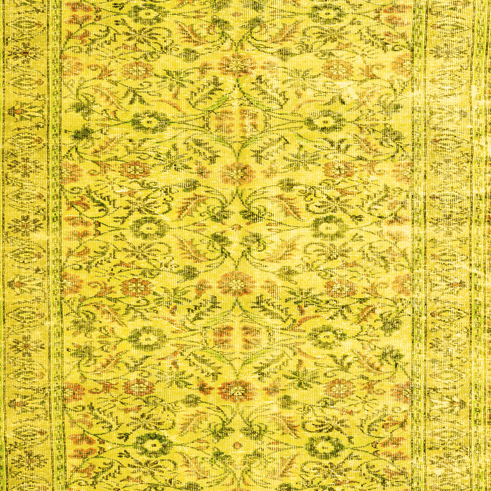 Machine Washable Persian Yellow Traditional Rug, wshtr3600yw