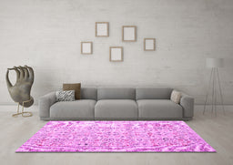 Machine Washable Persian Pink Traditional Rug in a Living Room, wshtr3600pnk