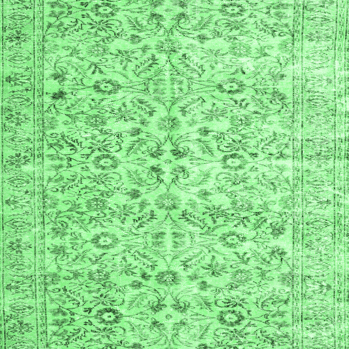 Machine Washable Persian Emerald Green Traditional Area Rugs, wshtr3600emgrn