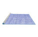 Sideview of Machine Washable Persian Blue Traditional Rug, wshtr3600blu