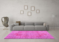 Machine Washable Persian Pink Traditional Rug, wshtr3601pnk