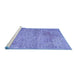 Sideview of Machine Washable Persian Blue Traditional Rug, wshtr3601blu