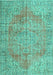 Machine Washable Persian Turquoise Traditional Area Rugs, wshtr3601turq