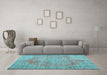 Machine Washable Persian Light Blue Traditional Rug in a Living Room, wshtr3601lblu