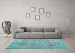 Machine Washable Persian Light Blue Traditional Rug in a Living Room, wshtr3601lblu