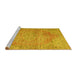 Sideview of Machine Washable Persian Yellow Traditional Rug, wshtr3601yw