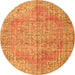 Square Persian Orange Traditional Rug, tr3601org