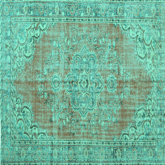 Square Persian Turquoise Traditional Rug, tr3601turq