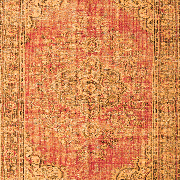 Serging Thickness of Machine Washable Persian Orange Traditional Area Rugs, wshtr3601org