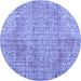 Round Persian Blue Traditional Rug, tr3601blu