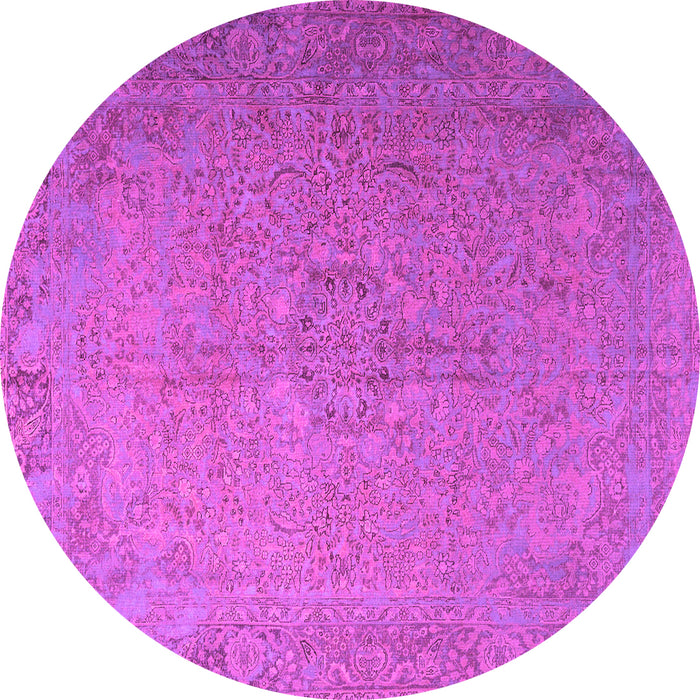 Round Machine Washable Persian Pink Traditional Rug, wshtr3602pnk