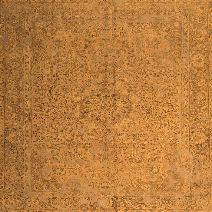 Round Machine Washable Persian Orange Traditional Area Rugs, wshtr3602org