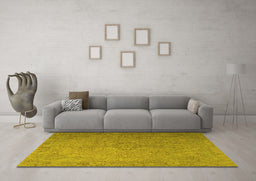 Machine Washable Persian Yellow Traditional Rug in a Living Room, wshtr3602yw
