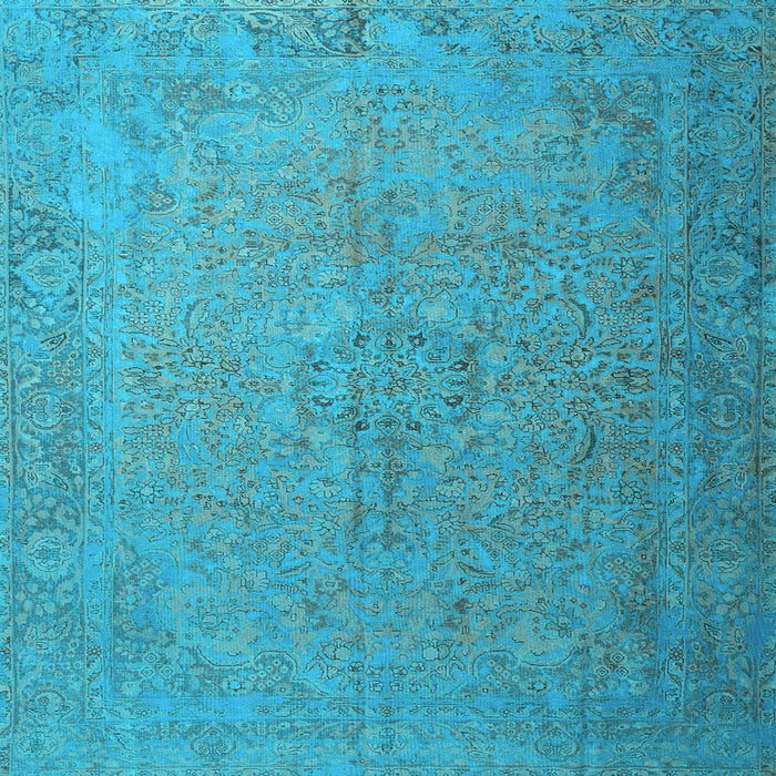 Square Machine Washable Persian Light Blue Traditional Rug, wshtr3602lblu