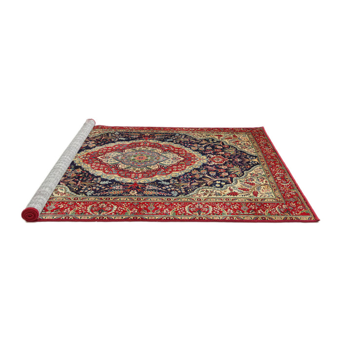Sideview of Machine Washable Traditional Fire Brick Red Rug, wshtr3603
