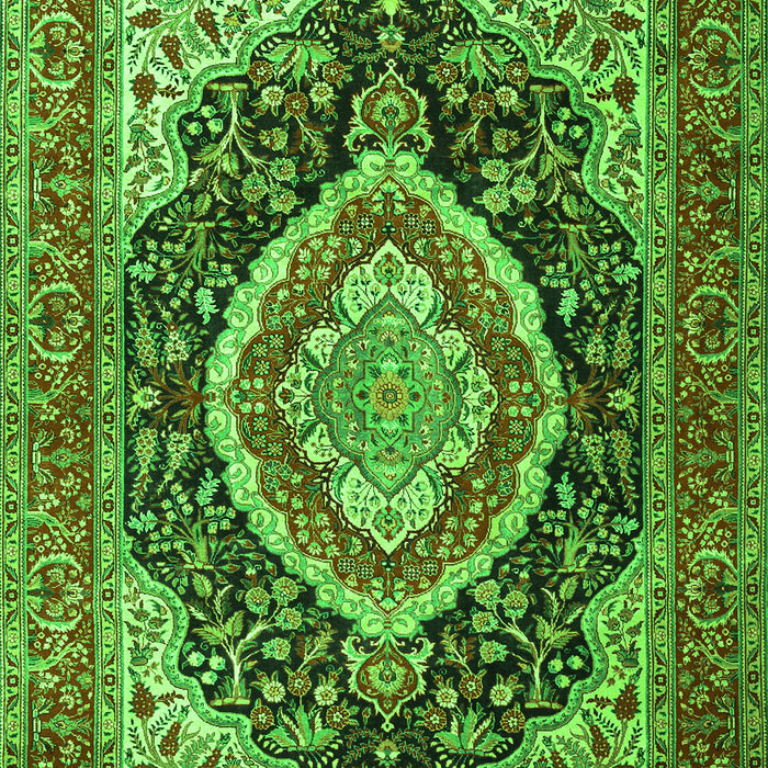Serging Thickness of Machine Washable Persian Green Traditional Area Rugs, wshtr3603grn