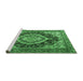 Sideview of Machine Washable Persian Emerald Green Traditional Area Rugs, wshtr3603emgrn