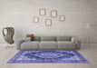 Machine Washable Persian Blue Traditional Rug in a Living Room, wshtr3603blu