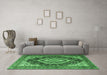 Machine Washable Persian Emerald Green Traditional Area Rugs in a Living Room,, wshtr3603emgrn