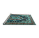 Sideview of Machine Washable Persian Light Blue Traditional Rug, wshtr3603lblu