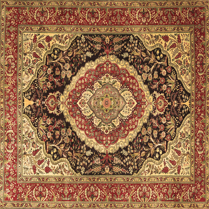 Square Persian Brown Traditional Rug, tr3603brn