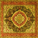 Square Persian Yellow Traditional Rug, tr3603yw