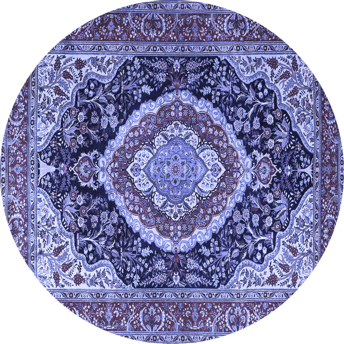 Round Persian Blue Traditional Rug, tr3603blu