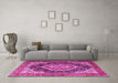 Machine Washable Persian Pink Traditional Rug in a Living Room, wshtr3603pnk