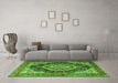 Machine Washable Persian Green Traditional Area Rugs in a Living Room,, wshtr3603grn