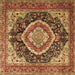 Square Machine Washable Persian Brown Traditional Rug, wshtr3603brn