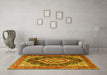 Machine Washable Persian Yellow Traditional Rug in a Living Room, wshtr3603yw