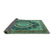 Sideview of Persian Turquoise Traditional Rug, tr3603turq